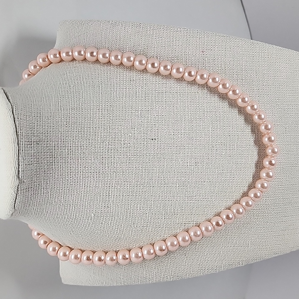 Pink Faux Pearl Necklace